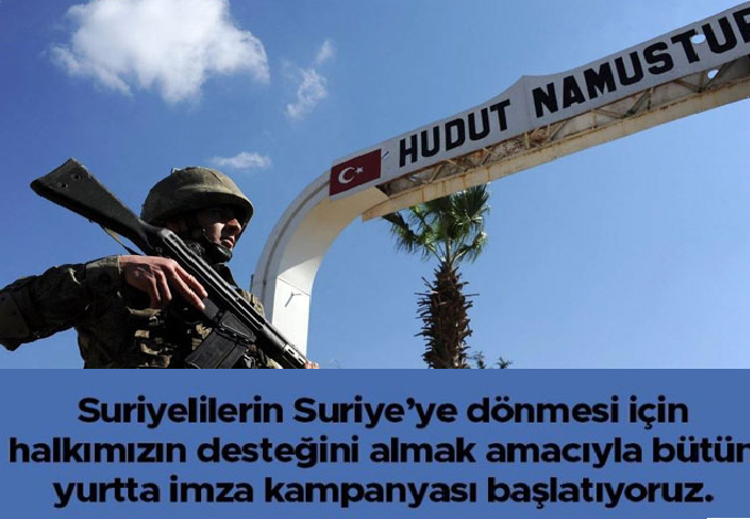 Zafer Partisinden Suriyelilerin Suriye’ye dönmesi için imza kampanyası