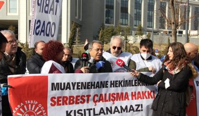 Muayenehane Hekimleri, Serbest Çalışma Haklarını Kısıtlayan Yönetmelikleri Bakanlık Önünde Protesto Etti