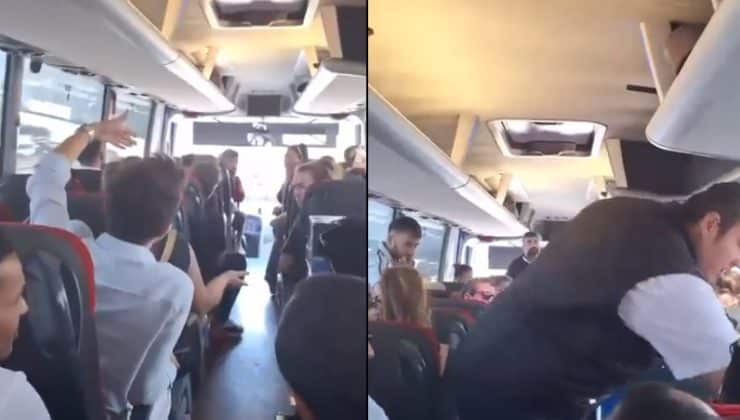İstanbul’da yolcu otobüsünde yabancı uyruklu bir şahıs herkesin önünde pet şişeye idrarını yapınca kavga çıktı.