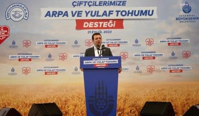 İstanbul Büyükşehir Belediyesi, çiftçiye arpa ve yulaf tohumu desteğini başlattı.