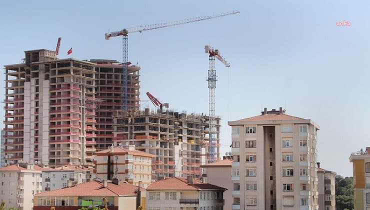 TÜİK verilerine göre, inşaat maliyet endeksi aylık yüzde 15,67, yıllık yüzde 62,25 arttı.