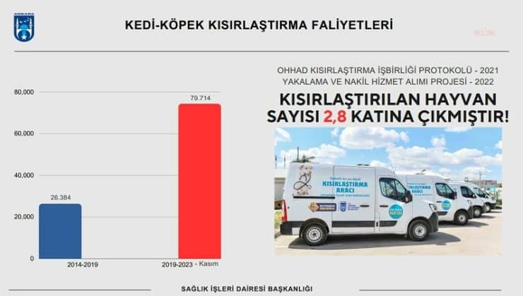 Ankara Büyükşehir Belediyesi: “4,5 yılda 79 bin 714 sokak hayvanına kısırlaştırma işlemi uygulanmıştır.