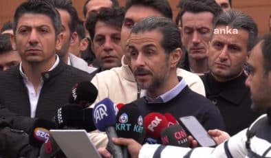 Hakemler, Halil Umut Meler’in tedavi gördüğü hastanenin önünde açıklama yaptı
