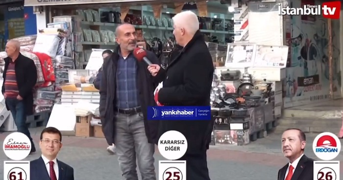 İstanbul’da Sokak Röportajında Ankette Bu Sefer Ekrem İmamoğlu Karşısında Erdoğan Vardı.
