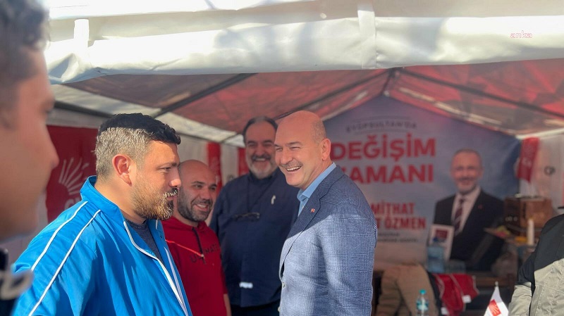 AKP İstanbul Milletvekili Süleyman Soylu, CHP’nin seçim standını ziyaret etti