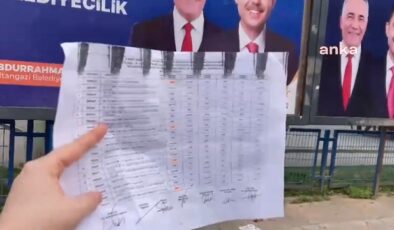 Sultangazi’de CHP’nin parasını ödeyerek kiraladığı reklam bildoardlarına AKP Sultangazi adayı Abdurrahman Dursun ile AKP İBB adayı Murat Kurum’un afişleri asıldı.