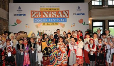 Ekrem İmamoğlu, 15 farklı ülkeden ‘Uluslararası 23 Nisan Çocuk Festivali’ için İstanbul’a gelen çocukları ağırladı.
