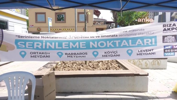 Sıcak hava bunalttı, İstanbul Beşiktaş’ta serinleme noktaları kuruldu