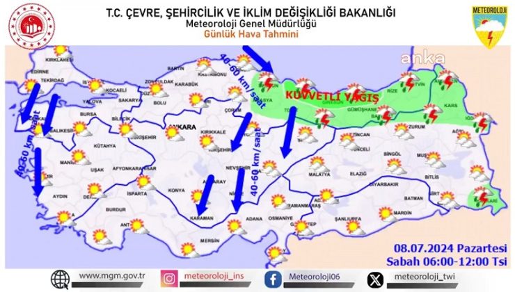 Meteoroloji’den 13 il için sağanak yağış uyarısı