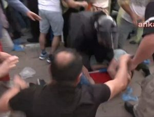 Polis TBMM önünde bir öğretmeni yere yatırarak darp etti.