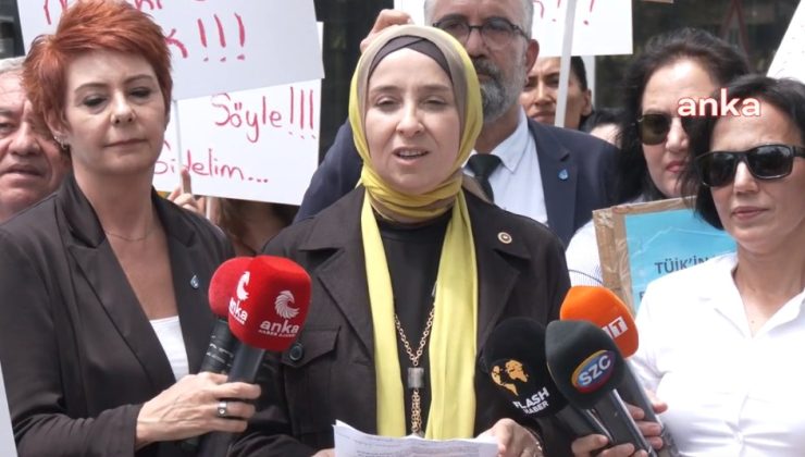 DEVA Partililerden TÜİK önünde çürük meyve-sebzeli eylem..