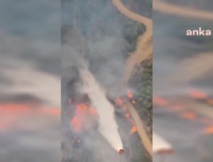 Eceabat, Göynük ve Gördes’te çıkan yangınlara havadan ve karadan müdahale sürüyor