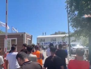 Bakırköy-Bahçelievler-Kirazlı metro inşaatında ücretlerini alamayan işçilerden vincin tepesinde eylem