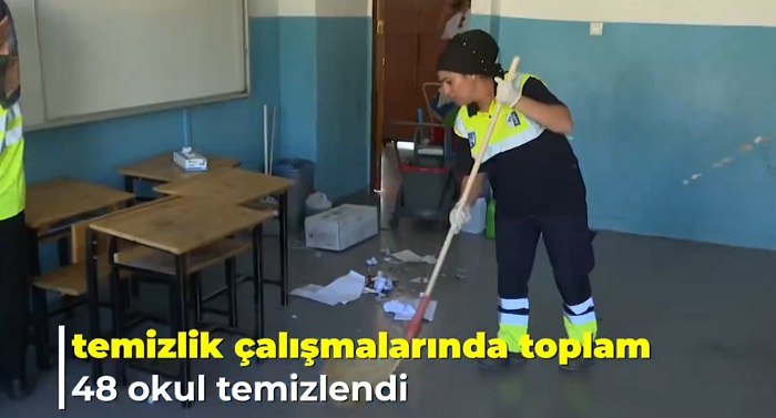 Mansur Yavaş 48 okulun temizlik çalışmalarının tamamlandığını duyurdu.