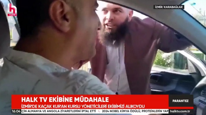 Kaçak kuran kursu yöneticileri Halk TV ekibine saldırdı