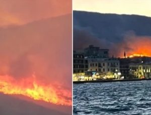 Alevlere teslim olan Sakız Adası 24 saattir yanıyor